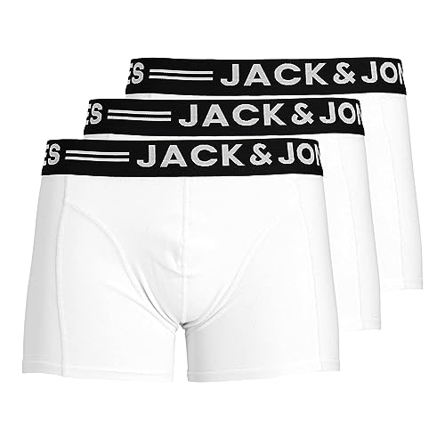 JACK & JONES Pack de 7 Pantalones Cortos Masculinos, Blanco, L