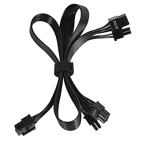 Certusfun Pcie Cable For Corsair, 65Cm 8 Pin To Dual 6+2 Pin Pcie Power Cable For Thermaltake, Male To Male Gpu Cable For Aresgame Modular Power Supply (65Cm+15Cm) #TOP5