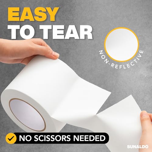 Image of Gaffers Tape Heavy Duty, Easy to Rip, Residue-Free Professional Grade Floor Tape for Electrical Cords, Matte Finish Non Reflective, Weather Resistant (1, White, 4 inch x 30 Yards)