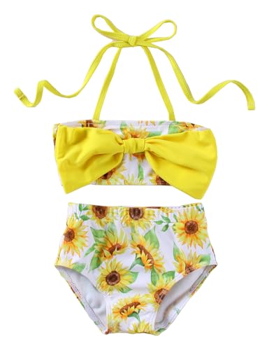 Toddler Girls Swimsuit Fruit Print Swimwear Kids Two Piece Bathing Suits Bowknot Beach Bikini Set 12M-5T