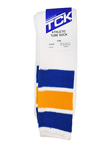 Image of TCK Retro Tube Socks with Stripes for Men & Women - 3 Stripe, 70's 80's Deadlift Socks