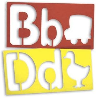 Roylco R5618 Big Alphabet and Picture Stencils - 7 in. x 13 in. - 26-pkg