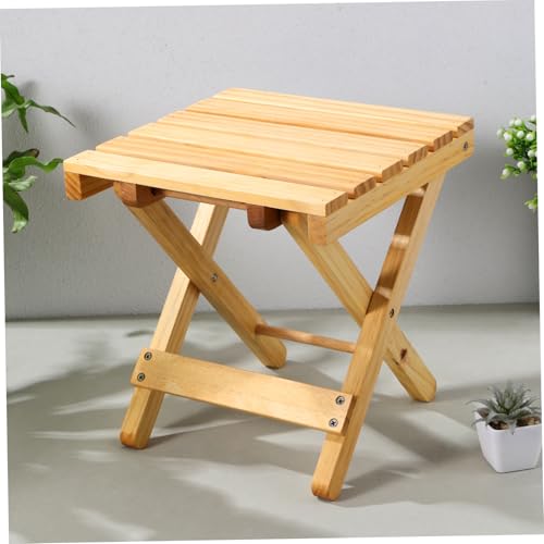 Table en bois portable jaune UKCOCO pour poser vos verres à la plage - 7