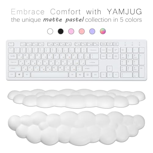 Image of 4 in 1 Ergonomic Leather Cloud Wrist Rest Keyboard and Mouse Pad & Coaster