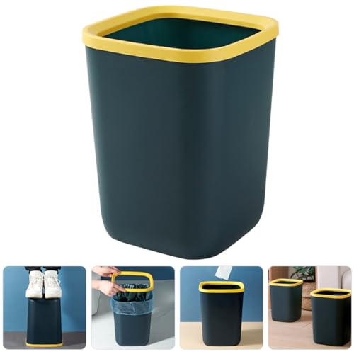 Caneca de basura cuadrada 10L azul oscuro de plástico miniatura 4