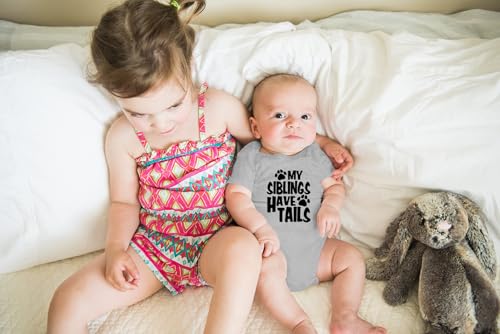 AW Fashions My Siblings Have Tails Baby Bodysuit Funny Cute Newborn Outfit Girl Boy Unisex Romper Clothes4