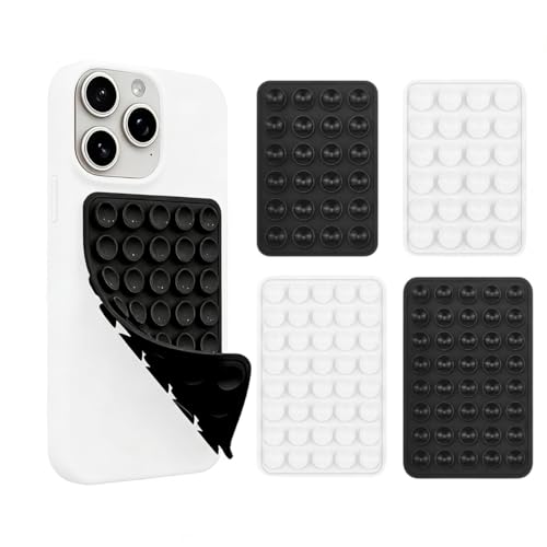 4 Pack Silicone Sticky Grip Holder for Cellphone, Silicone Suction Cup Phone Case Mount Double Sided, Hands-Free Phone Accessories Strong Grip Holder for Selfie and Video