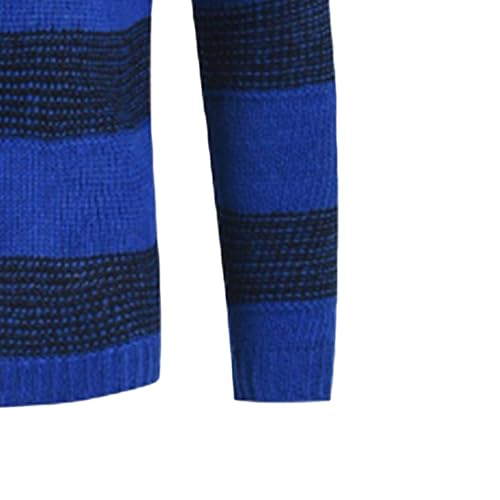 Mens Fashionable Striped Knitted Pullover Soft Casual Crewneck Sweater Block Thermal Cottton Knitted Sweaters4