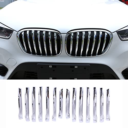 Tiras para rejilla delantera cromada de ABS plata para X1 F48, accesorios de alta calidad 1