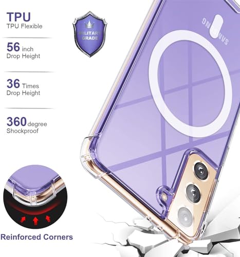 Kiomy KIO-B-M-S21CL Clear Case For Samsung Galaxy S21 5G Airbag Corners Shockproof Bumper Protective Phone Cover, Hybrid Design Hard Pc Back + Flexible Tpu Frame, Magnetic Compatible With Magsafe Wireless Charging thumb #1