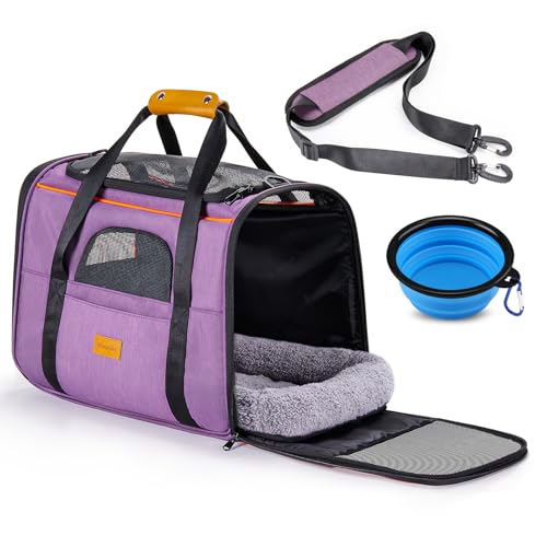 Morpilot Sac Transport Chat Chien, Caisse de Transport Respirant et Pliable Cage avec Matelas en...