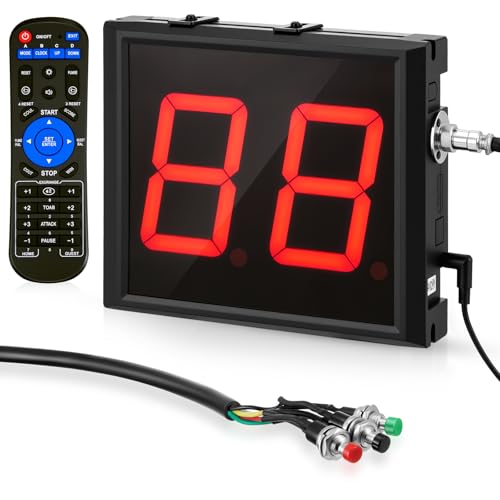 Relaxweex Two-Digit LED Digital Counter Lap Timer Wall Mounted Digital Lap Counter for Swimming Countdown/up 4 Inch High Swim Supplies with Buttons Remote and Alarm Beep