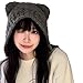 Y2k Hat Fairy Grunge Gothic Crochet Bear Beanie Ears Hat Winter Goth Emo Alt Accessories Knitted Headwear Warm (Gray)