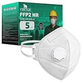 VENTUX SAFETY EQUIPMENT Masque FFP2 avec Valve – 5 Pièces Emballés Individuellement | Lanières Nucales | Certifié EN 149:2001+A1:2009 | Chantier Industrie