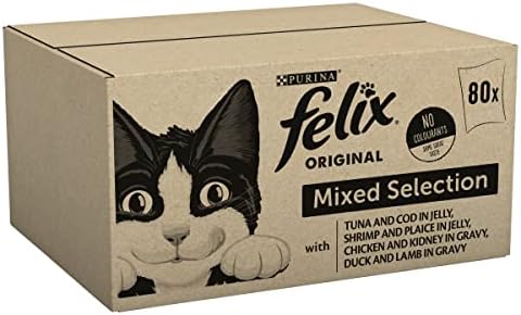 Felix Adult Wet Cat Food Mixed Selection in Jelly Beef, Chicken, Tuna, Salmon 120 x 100g Pouches