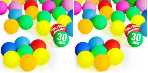 Image of D-Xam Colored Ping Pong Balls Table Tennis Ball for Games Arts Pong Balls Pack of 50, 30 and More for Party Pets School Activities Christmas Halloween Must Have for Teachers Kids Teens Adults