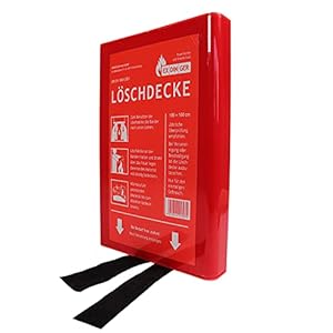 EXDINGER Feuerlöschdecke 100×100 cm in Kunststoffbox gemäß DIN EN 1869:2001 (auch für Fettbrände)