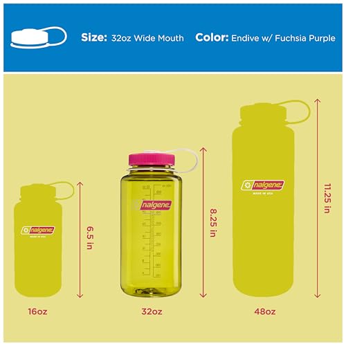 Image of Nalgene 32 oz Wide Mouth Water Bottle | BPA-Free, Durable & Leak Proof, Lightweight Bottle for Hiking & Gym, Work & Travel