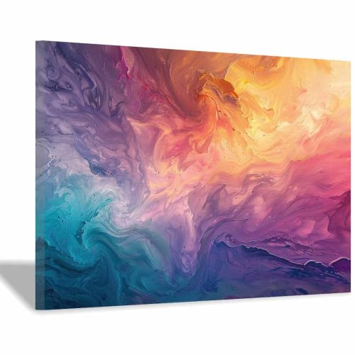 Tableau peinture fluide colorée de salon décoration murale haut de gamme
