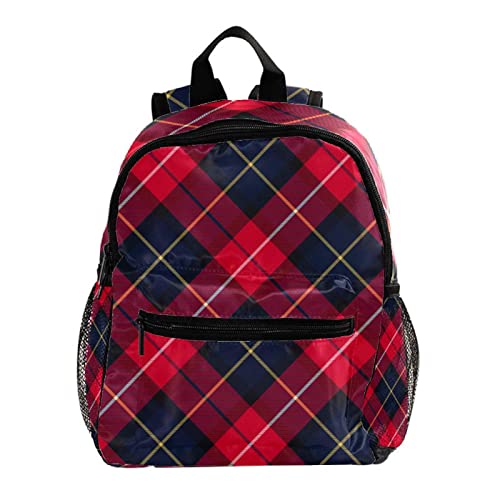 Sac à dos enfants léger et confortable bleu marine à carreaux