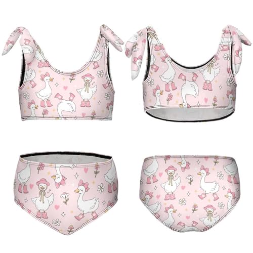 Girls Bathing Suits 2 Piece Swimsuit Cowgirl Silly Goose Summer Bikini Tankini Sets for 6-12 Years3