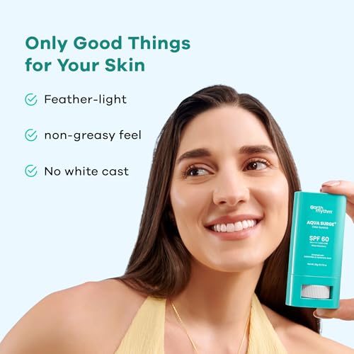 Image of Earth Rhythm Aqua Surge Hydrating Sunstick SPF 60 PA++++. Ceramides & Hyaluronic Acid. No white Cast. No Parabens, Vegan.