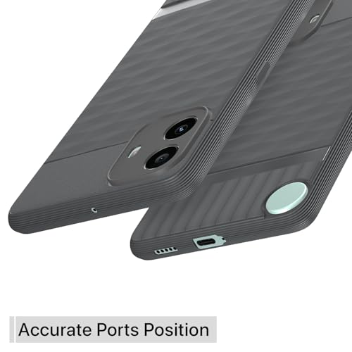 Image of Pikkme Back Cover for CMF by Nothing Phone 1 5G Camera Protection 3D Hexa Cube Design Silicone Protective Bumper Case (Grey)