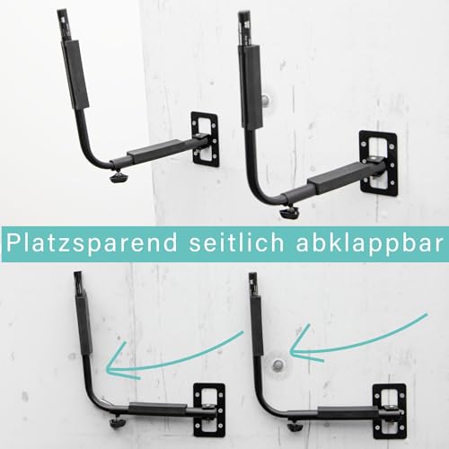 FISCHER Wandhalterung Dachbox, Halter aus Metall, mit Montagematerial, platzsparende Aufbewahrung für Garage und Keller, vielseitig verwendbar, max. Tragkraft 40 kg, schwarz