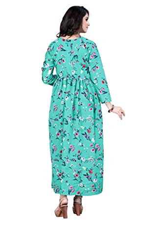 Image of H.E HAMZA ENTERPRISER Printed Crepe Material Brown Western Dress For Women