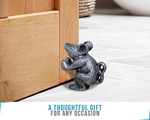 Cast Iron Mouse Door Stop By Comfify- Decorative Vintage Rustic Door Stop - Stop Your Bedroom, Bath And Exterior Doors With Style - Antique Silver Color #TOP2