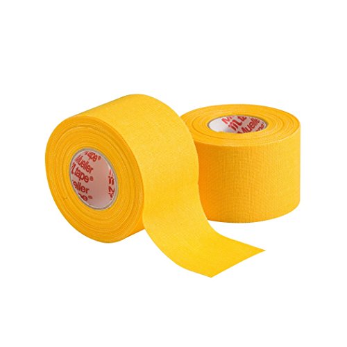 Image of MUELLER Sports Medicine MTape Rolls, Quality Athletic Tape, Easy to Tear for Fast & Effective Taping, 1.5 inch x 10 Yards Per Roll, 2 Rolls, Gold