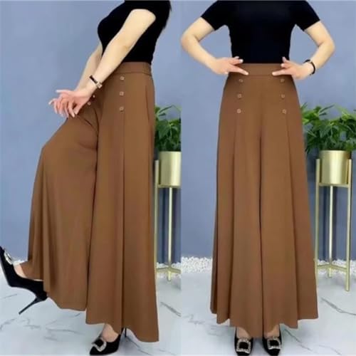 Comfort Slim Stylish Pleated Wide-Leg Pants, Women's Modern Wide-Leg Palazzo Pants, Black, M-L-2XL4