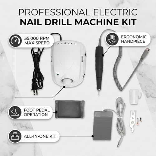 Kit profesional de lima eléctrica para uñas ajustable miniatura 2