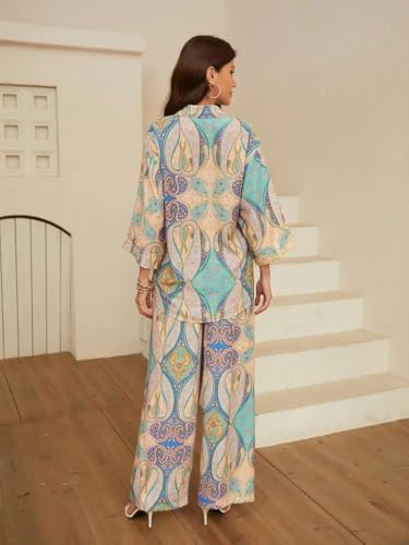 Image of Celary Printed Co-Ord Set for Women|Stylish Shirt Top & Palazzo Pant Co-ord Set|Casual, Lounge Two Piece Outfit for Women