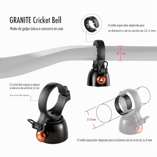 Campana de Bicicleta de Montaña Granite Cricket con Doble Modo Sonoro Integrado 3