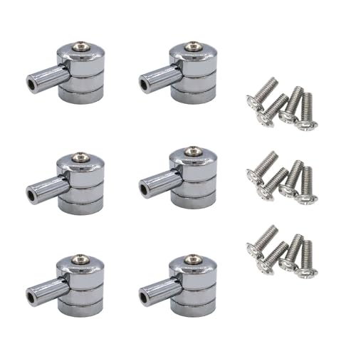 TUOREN 6Pcs Snare Drum Lugs Parts Metal Single End Percussion Drum Lug with Mounting Screws for Drum Set Hardware Accessory 40x27mm