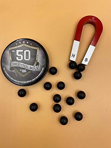 Ssr 100 X S-Style Premium Quality Hard Mix Rubber Steel Balls 2.7 Grams Heavy Rubber Balls Paintballs Reballs Powerballs For Shooting Training Home And Self Defense Pistols In 50 Caliber #TOP3