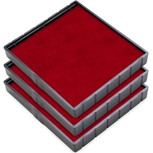 COLOP E/Q43 Non-Toxic, Water Based Premium Replacement Pad for Printer Q43 Stamp - Pack of 3 - Red