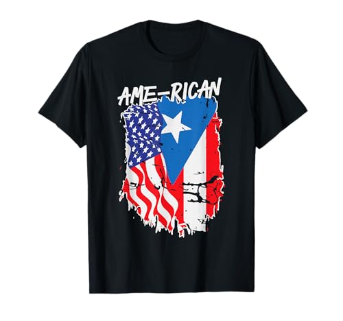 American Puerto Rican Flag Puerto Rico US America Hispanic T-Shirt
