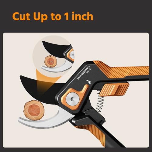Image of PrunePro Pruning Shears for Gardening 2 Pack Professional Bypass Hand Pruner Stainless Steel Sharp Blade Garden Scissors Plant Flower Garden Clipper Orange