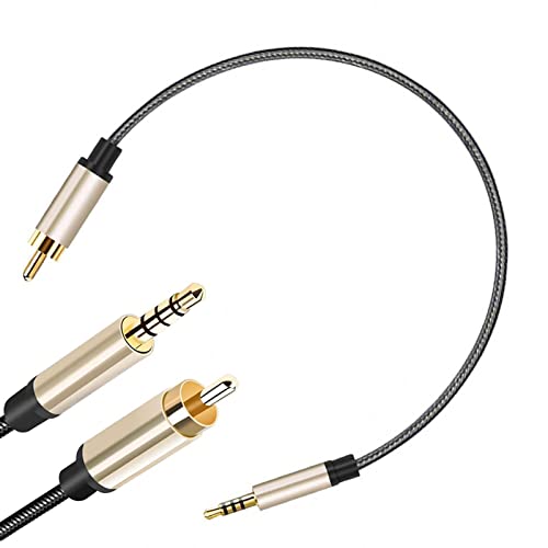 Yatoiasu Cable de audio 3.5 a RCA | Adaptador de 3,5 mm a RCA,Cable de salida de audio y video de 3,5 mm a RCA Cable AUX Cable para TV, teléfonos inteligentes, MP3, tabletas, altavoces Cover