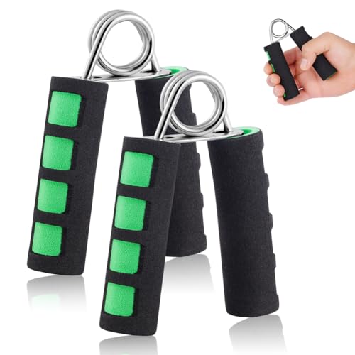 AYBUY Hand Grip, 2 pcs Antebrazos Fortalecer Metal, ejercitador antebrazo, ejercitador de manos, Antideslizante, Ergonómico, Ejercicios de Fuerza para Dedos, Muñecas y Antebrazos, Verde