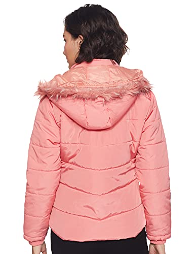 Image of Qube By Fort Collins Women's Regular Fit Nylon Bomber Jacket with Detachable Hood - Stylish & Comfortable Winter Wear