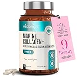 Marine Collagen Supplements for Women 2331mg Complex | 120 Hydrolyzed Marine Collagen Capsules with Hyaluronic Acid | Skin Supplements for Women | Vitabright