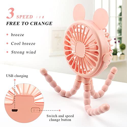 Ventilateur poussette flexible rechargeable USB portable et mini ventilateur vélo