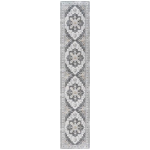 Madane Runner Rugs for Hallway 2x10 Long Washable Non-Slip Hallway Runner Rug Low-Pile Stair Kitchen Runner Soft Throw Carpet for Entrance Living Dining Laundry Room (Black, 2 x 10)