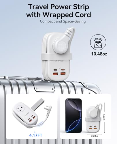 65W ORICO 7-in-1 GaN USB Travel Power Strip Charging Station - image 5