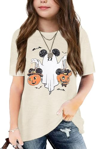 Image of Graphic Tees for Girls Kids Summer Tops Crewneck Short Sleeve T Shirt 5-14 Years