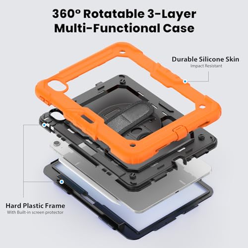 Coque iPad Air 11 M3 M2 antichoc avec protège-écran et support
