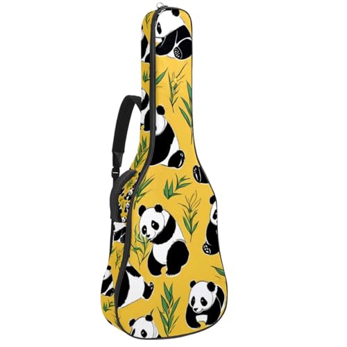 Housse guitare acoustique jaune panda mignon 42.9" imperméable